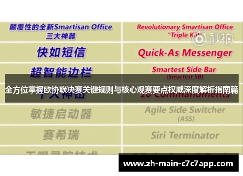全方位掌握欧协联决赛关键规则与核心观赛要点权威深度解析指南篇 全方位掌握欧协联决赛关键规则与核心观赛要点权威深度解析指南篇
